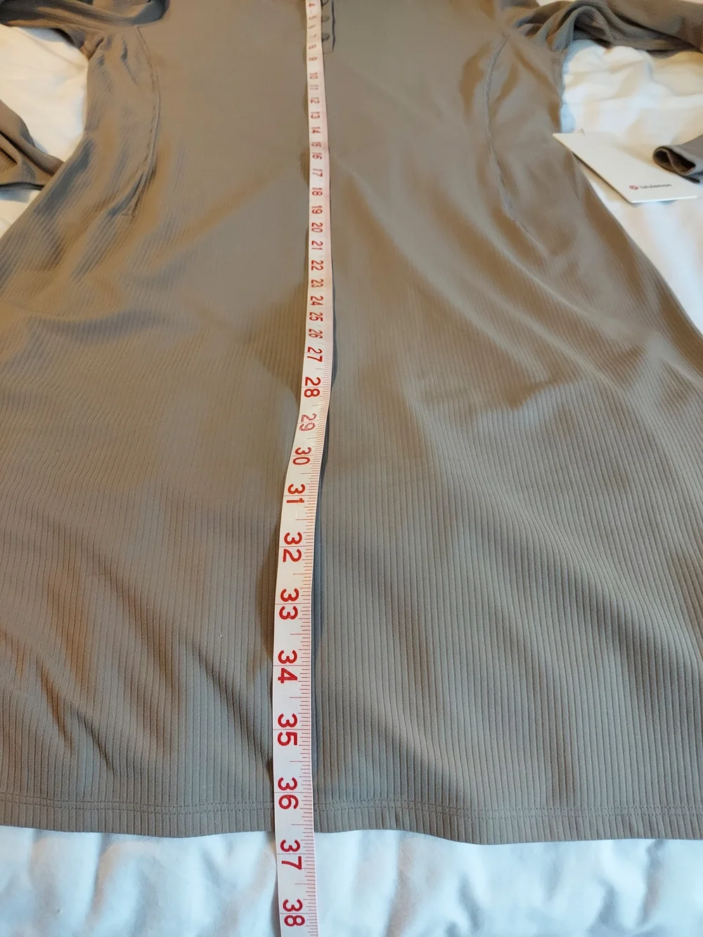 NWT Lululemon All Aligned Ribbed Long-Sleeve Henley Dress Beige Sheer Oak 12